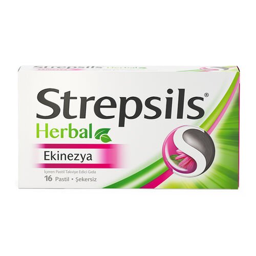 Strepsils Herbal Ekinezya İçerikli Pastil Takviye Edici Gıda 16 Pastil - Melori