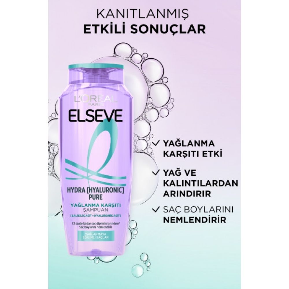 Loreal Paris Elseve Hydra [Hyaluronic] Pure Salicylic Acid Containing Anti-Oil Purifying Shampoo 300 ml