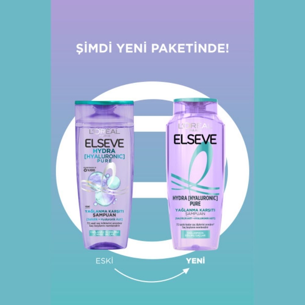 Loreal Paris Elseve Hydra [Hyaluronic] Pure Salicylic Acid Containing Anti-Oil Purifying Shampoo 300 ml