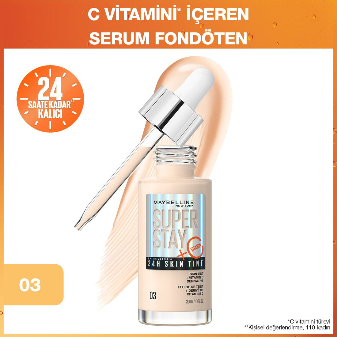 Super Stay Skin Tint Fondöten - 03 - Melori