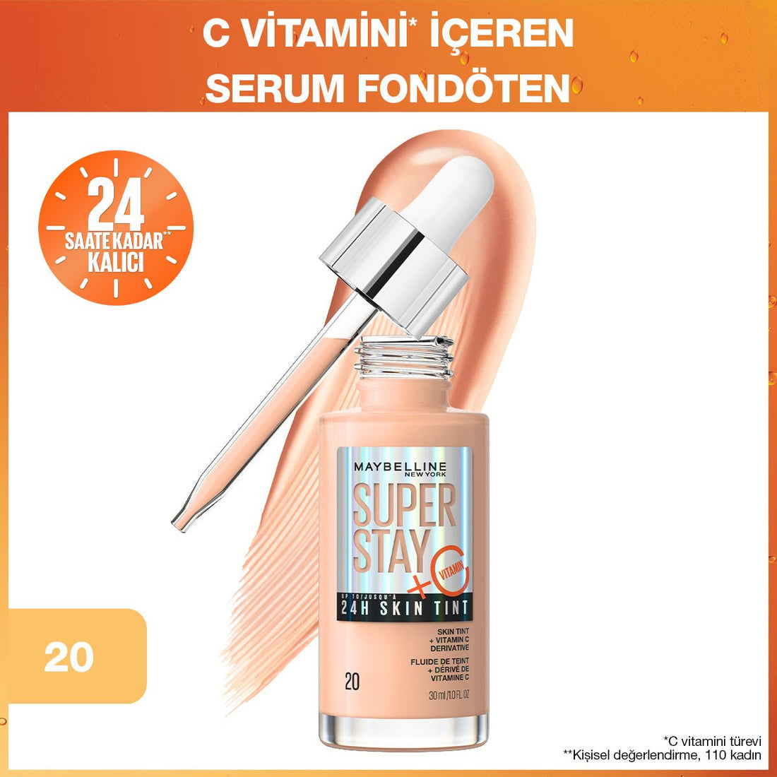 Super Stay Skin Tint Fondöten - 20 - Melori