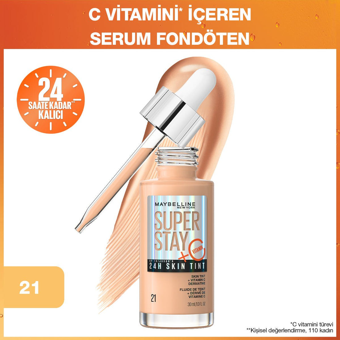 Super Stay Skin Tint Fondöten - 21 - Melori