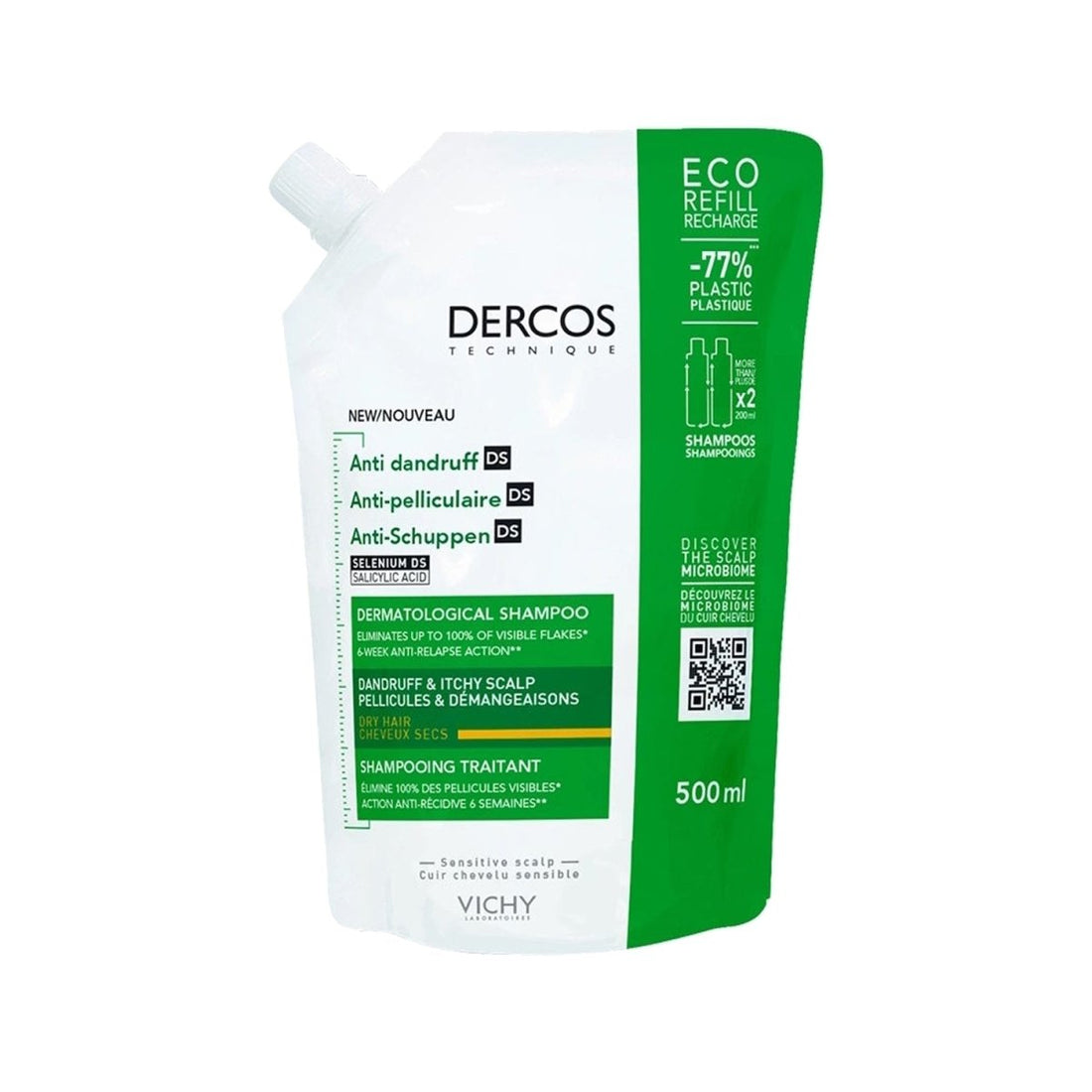 Vichy Dercos Anti - Dandruff Kepek Bakım Şampuanı - Kuru Saçlar - Yeniden Dolum Paketi 500 ml - Melori