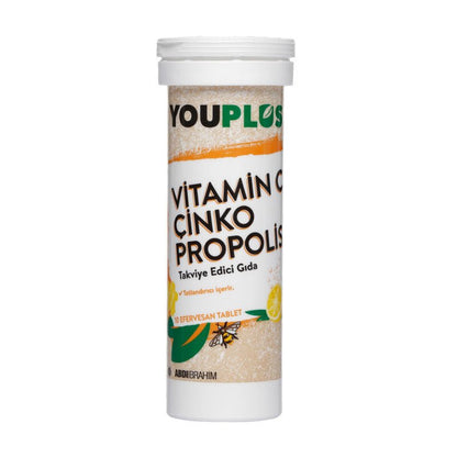 Youplus Vitamin C Çinko Propolis 20 Efervesan Tablet - Melori